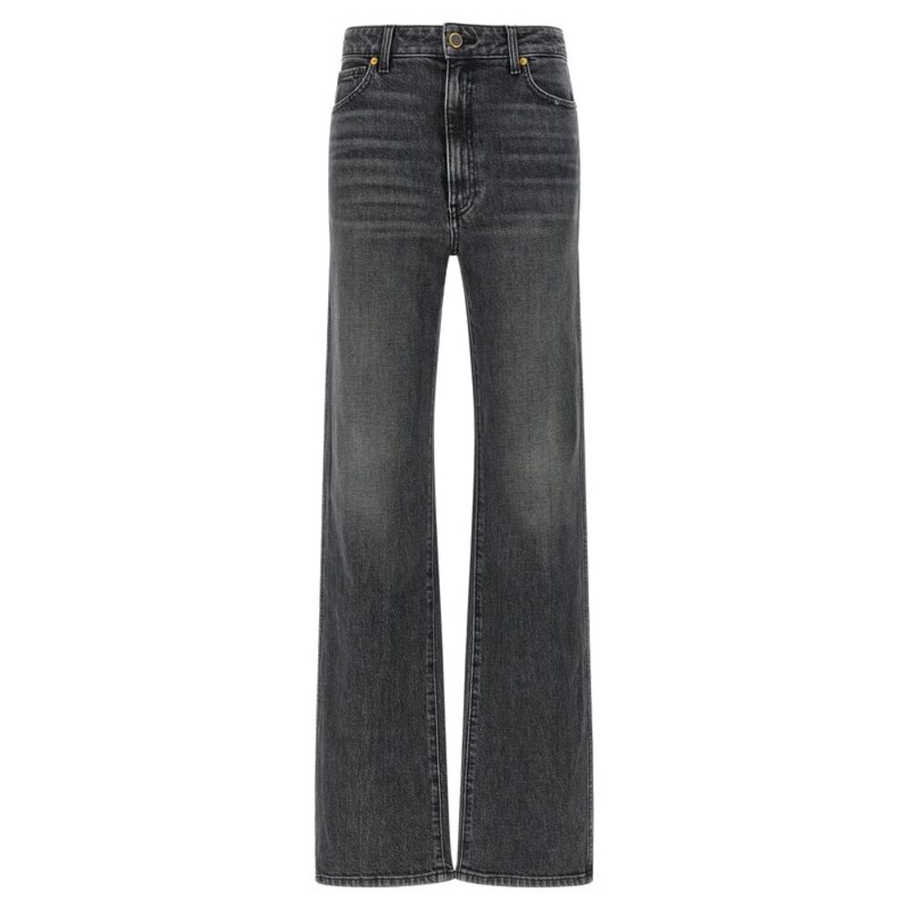 Khaite Gray Cotton Straight-Leg Women's Jeans
